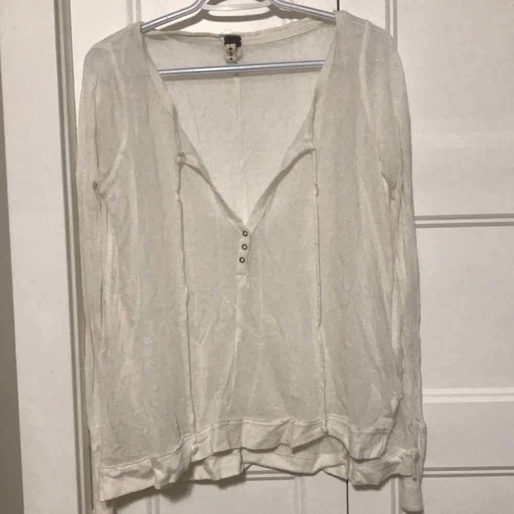 Anthropology We the free - Free People Boho Sheer Knit Long Sleeve Size S